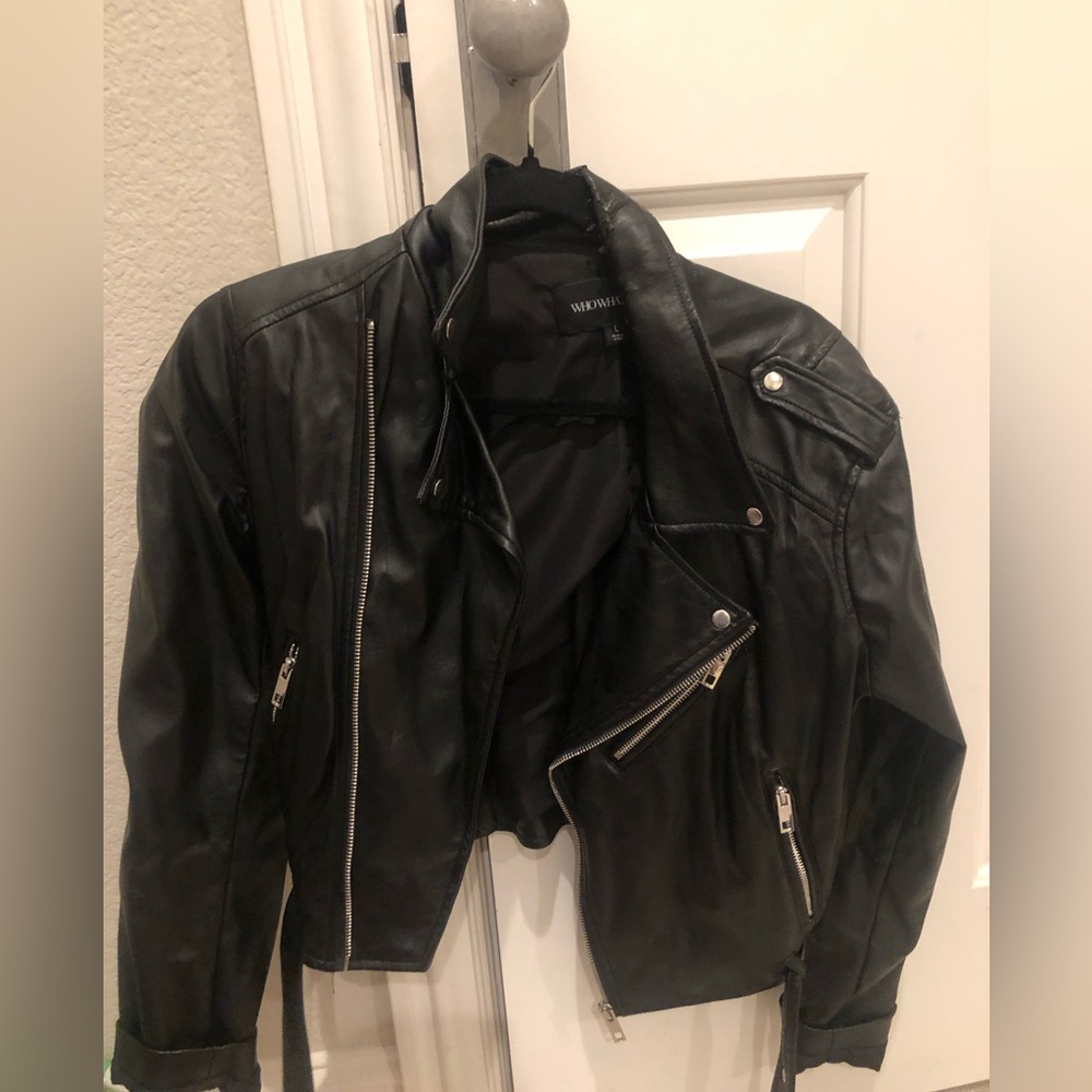 Vintage WhoWhatWear Black Faux Leather Jacket